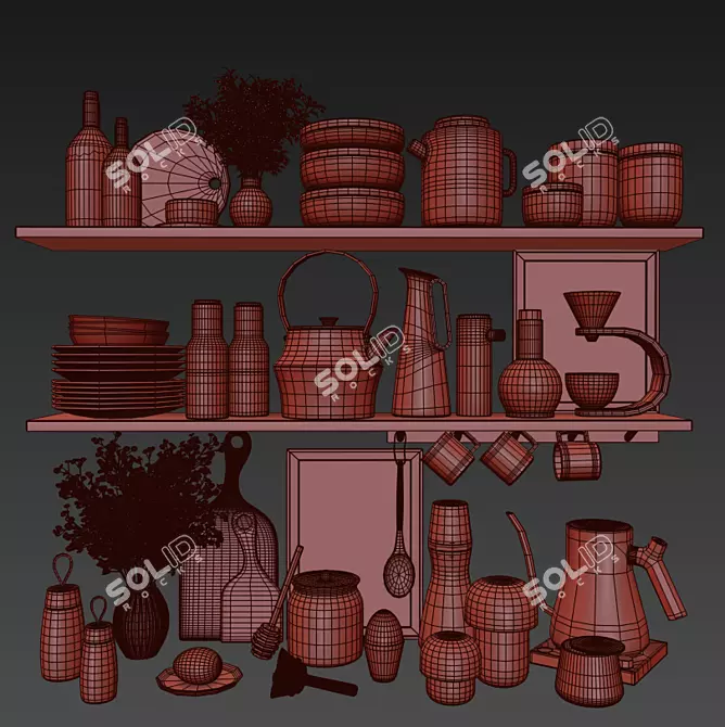 Multifunctional Kitchen Accessories Set 3D model image 5