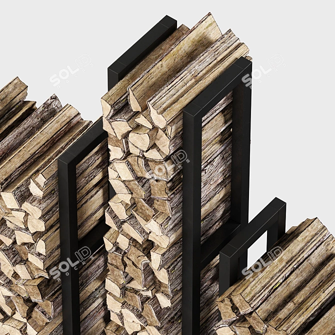 Rustic Firewood Decor Set 3D model image 5