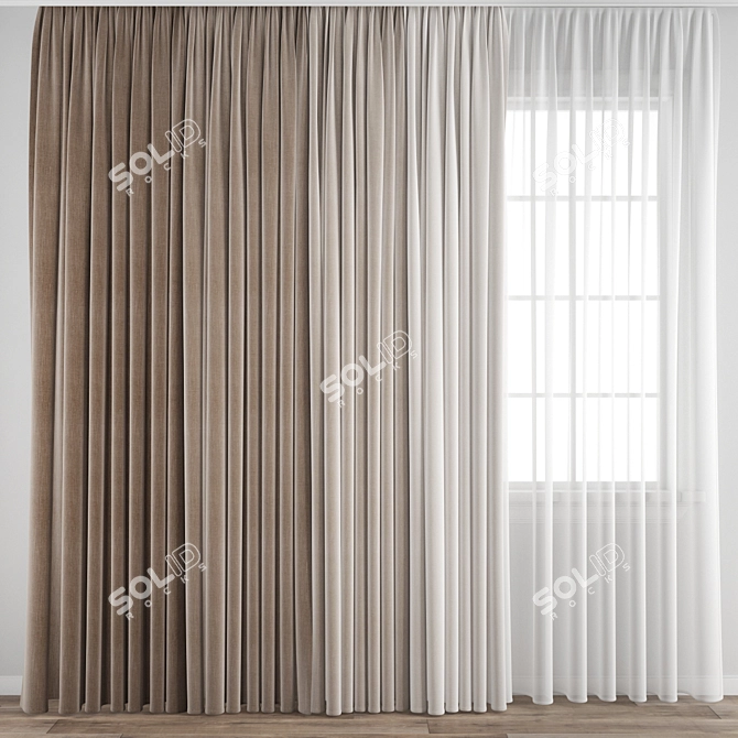 Polygonal Curtain Model Set 3D model image 1