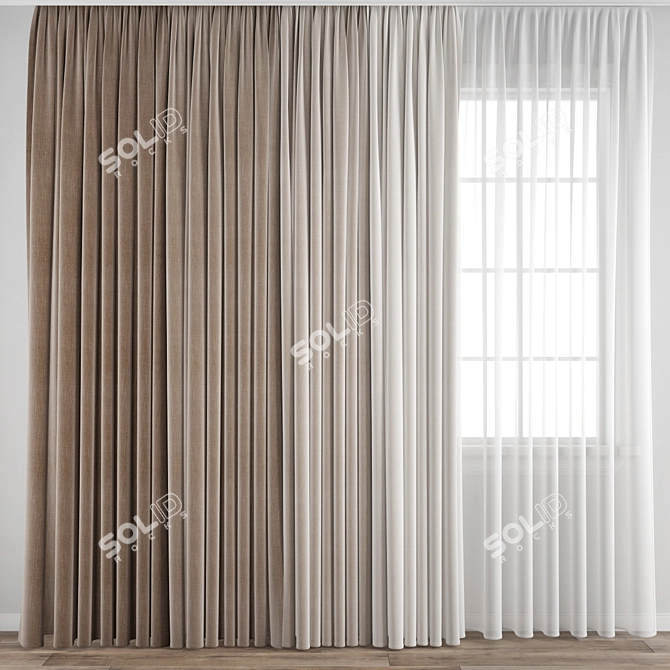 Polygonal Curtain Model Set 3D model image 4