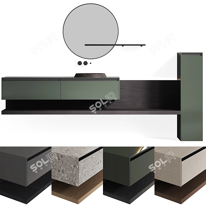 Tosca Vanity Unit with Opus Mixer 3D model image 11