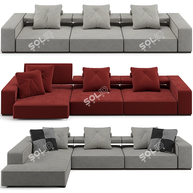 B&B Italia Andy Sofa 346cm 3D model image 1