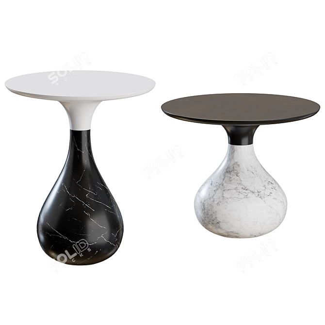 Modern Aqua Side Table Duo 3D model image 1