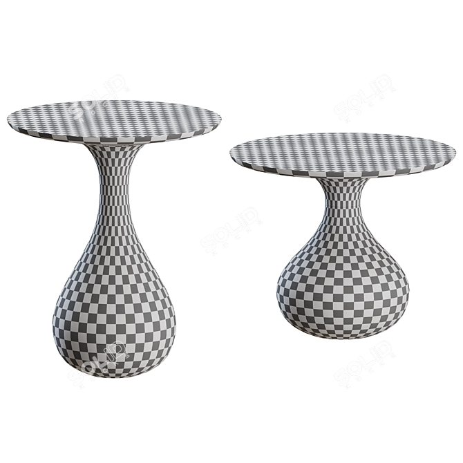 Modern Aqua Side Table Duo 3D model image 2