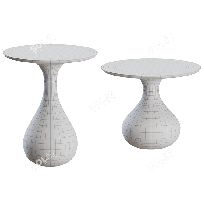 Modern Aqua Side Table Duo 3D model image 3