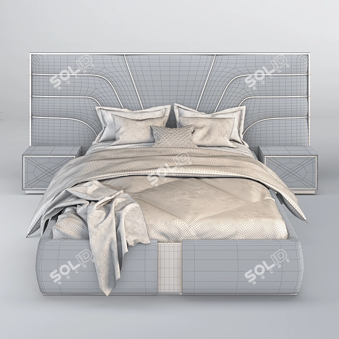 Modern Luxury King Size Bed 3D model image 3