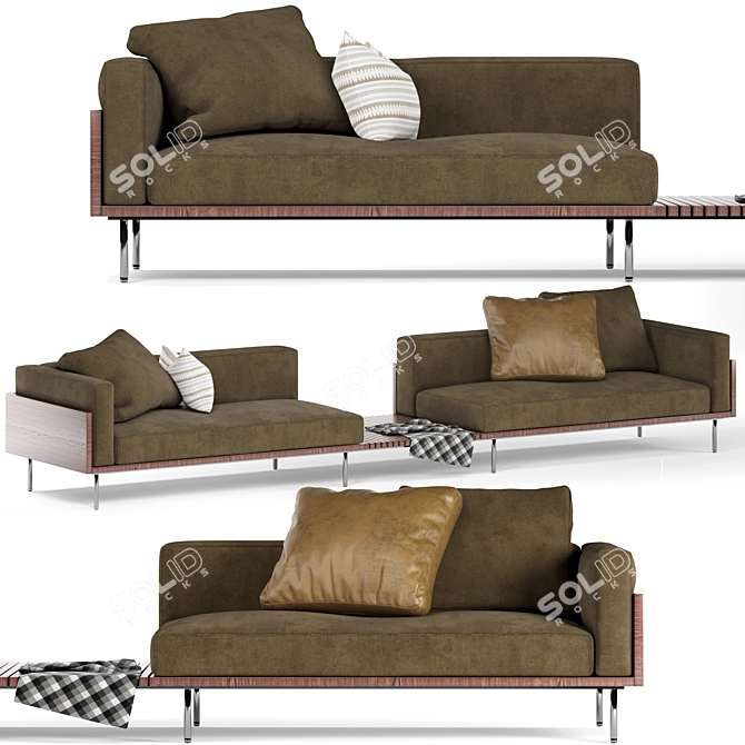 Brazilian Modernist Armchair 3D model image 2