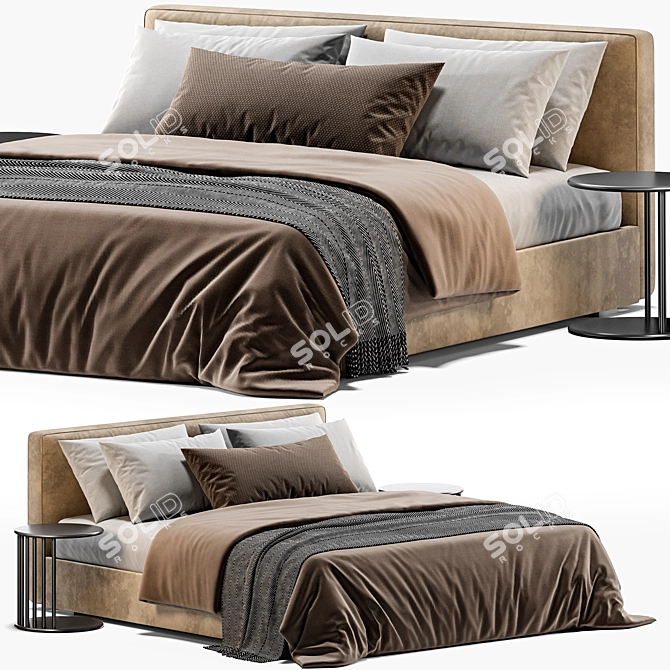  RH Modena Bed 3D Model 3D model image 1