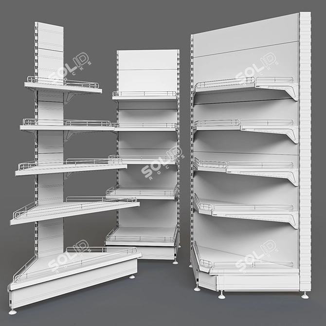 Corner Shelving Units Set 3D model image 5