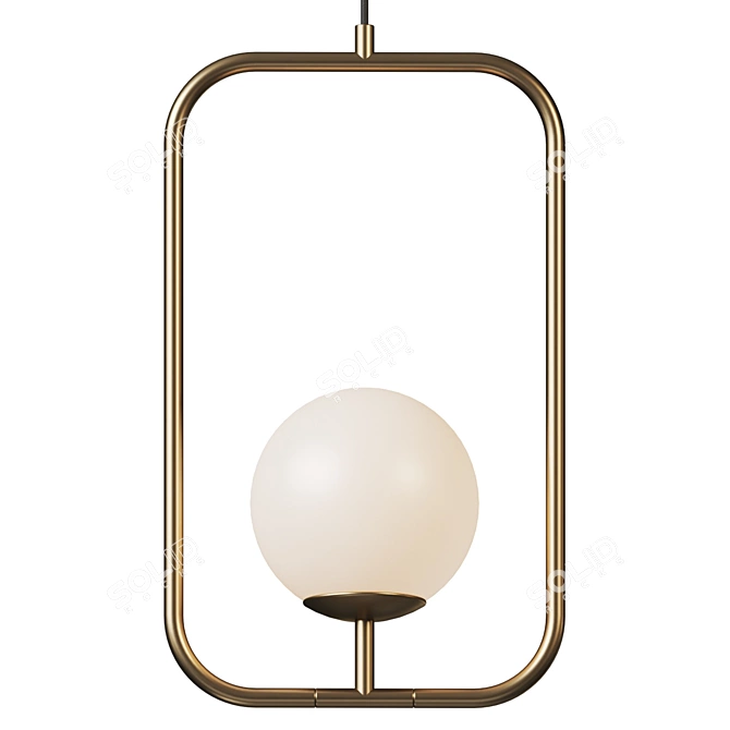 Moon-inspired Glass Pendant Light 3D model image 3