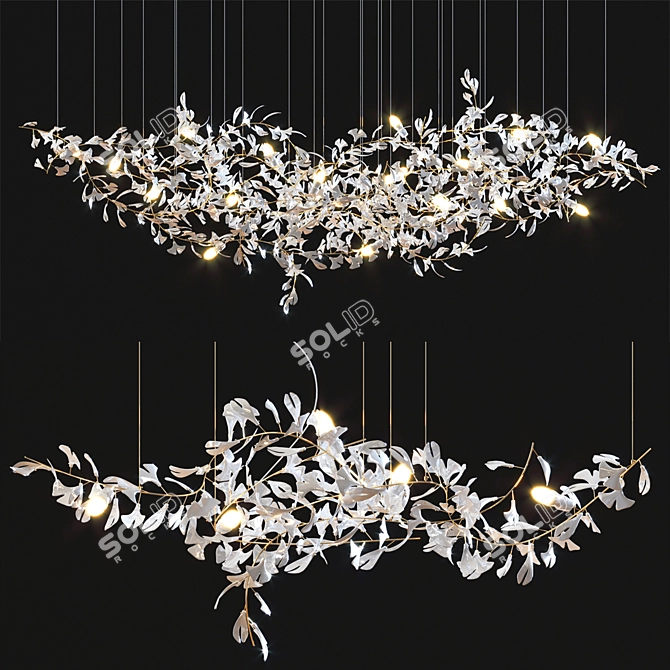 Elegant Gingko Chandelier Collection 3D model image 1
