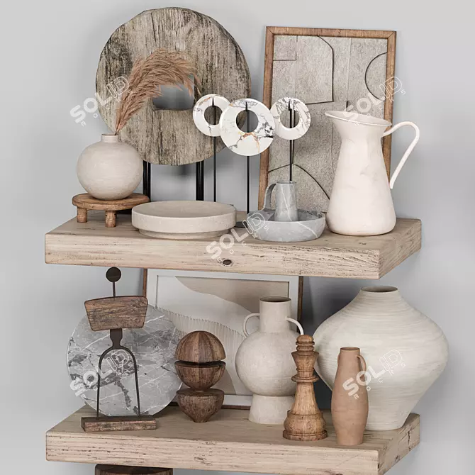 Rustic Decor Set 3D Models 3D model image 2