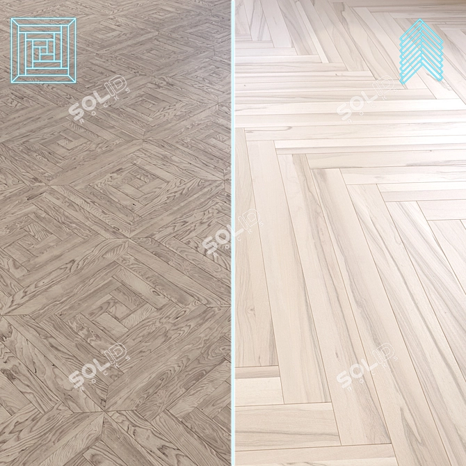 Wooden Floor 3D Model Kit 3D model image 1