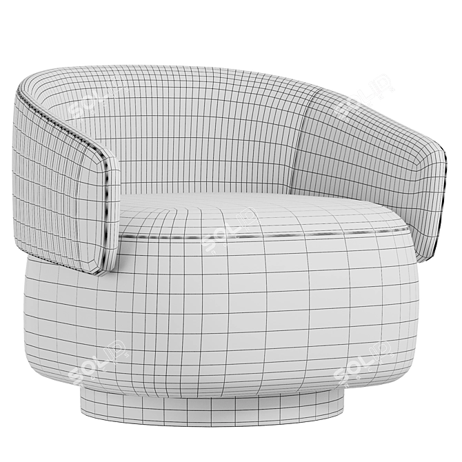 Twibe Modern Swivel Armchair 3D model image 3