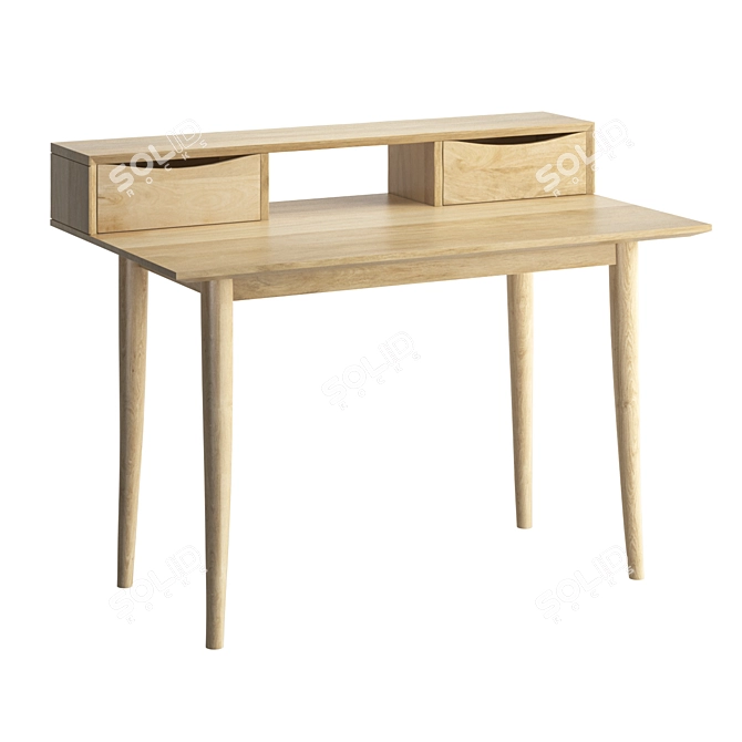 Modern Two Drawer Office Desk 3D model image 2