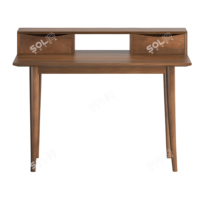 Modern Two Drawer Office Desk 3D model image 3