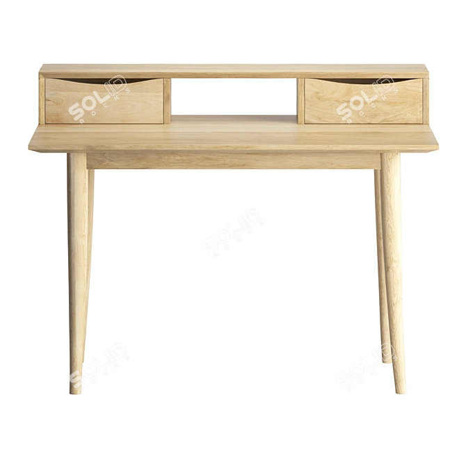 Modern Two Drawer Office Desk 3D model image 4