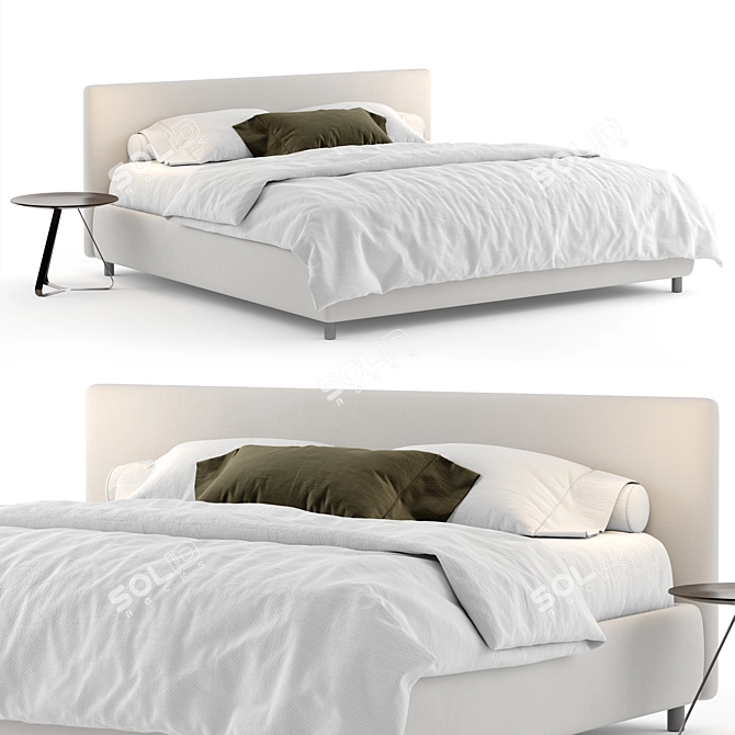Sleek Italian Flou Notturno Bed 3D model image 1