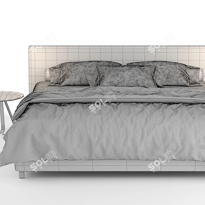 Sleek Italian Flou Notturno Bed 3D model image 3