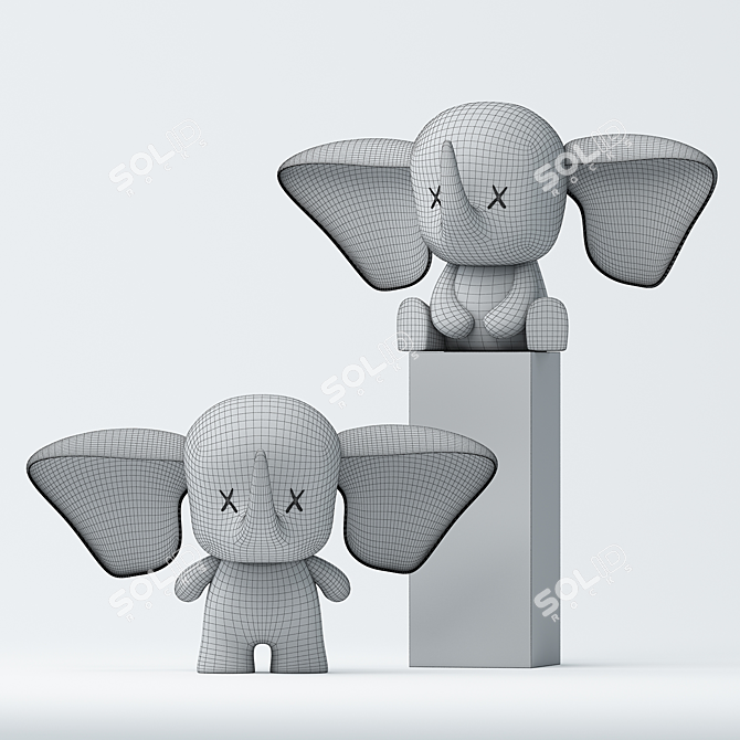 Elephant 3D Model Vray Render 3D model image 2