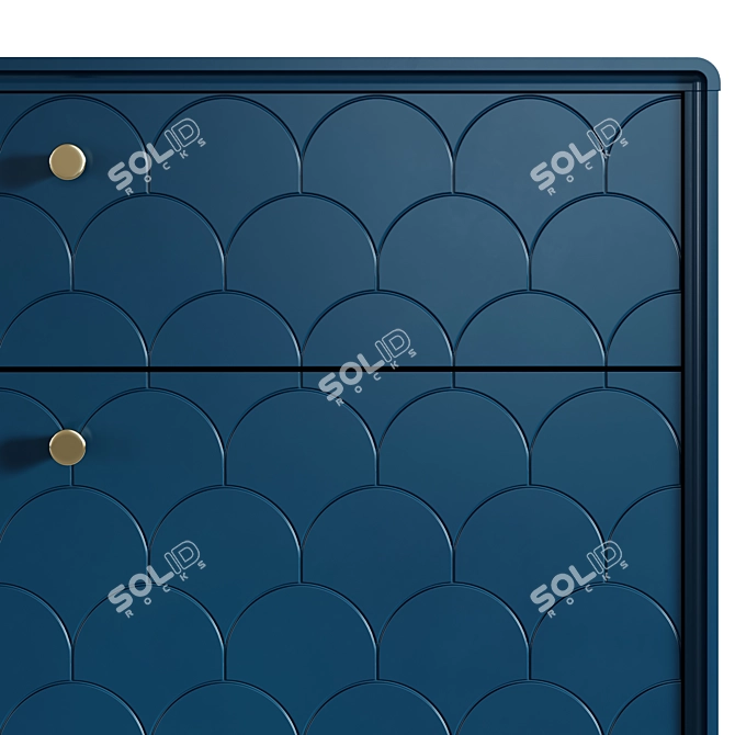 Luxore Blue Prussian Chest Drawers 3D model image 3