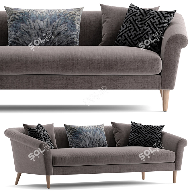 Sophisticated Parlor Sofa 2 3D model image 1