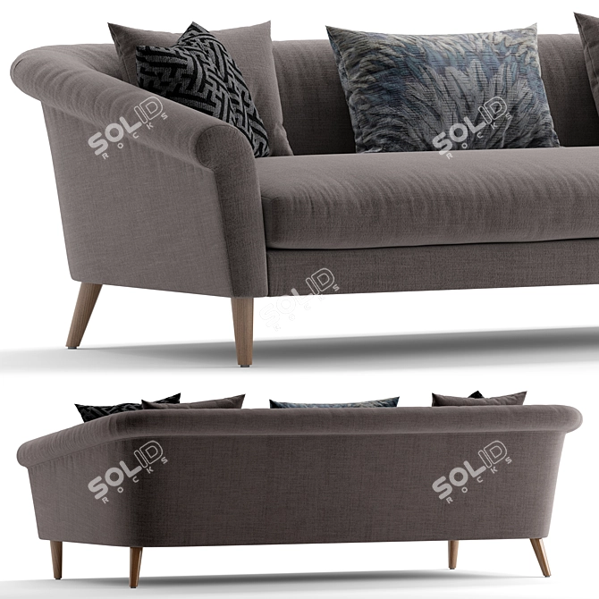 Sophisticated Parlor Sofa 2 3D model image 2