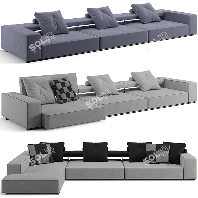 Luxury B&B Italia Andy Sofa 3D model image 1