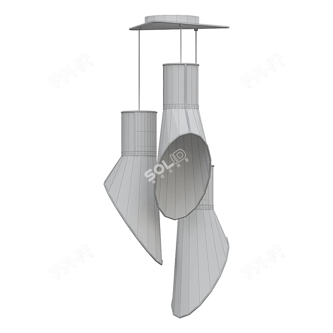 Industrial Elegance Cargo Chandelier 3D model image 2