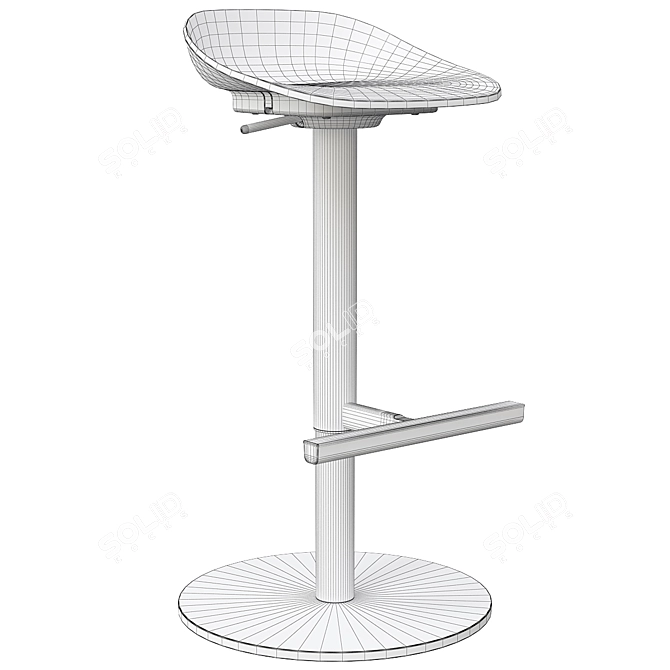 Gray Bar Stool 76cm Ikea 3D model image 4