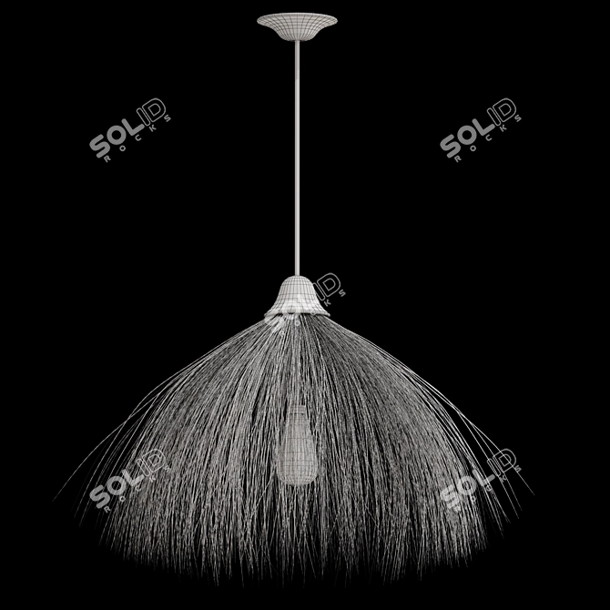 Natural Dry Leaf Ceiling Lamp 3D model image 2