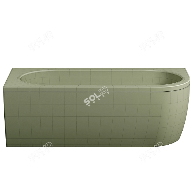Luxury J-Shaped Bath Set 3D model image 2