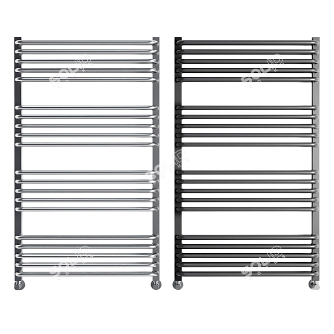 Monza Anthracite Heated Towel Rail 3D model image 1