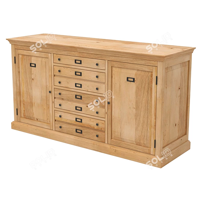 Academy Classic Wooden Buffet 3D model image 3