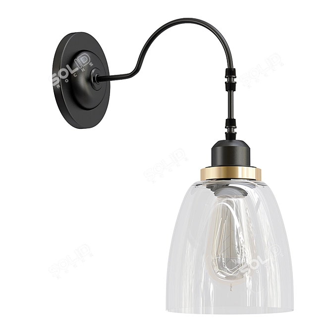 Elegant Freya Louise Wall Light 3D model image 1