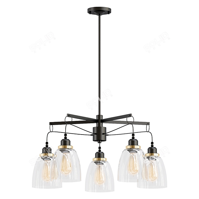 Elegant Freya Louise Chandelier Model 3D model image 1