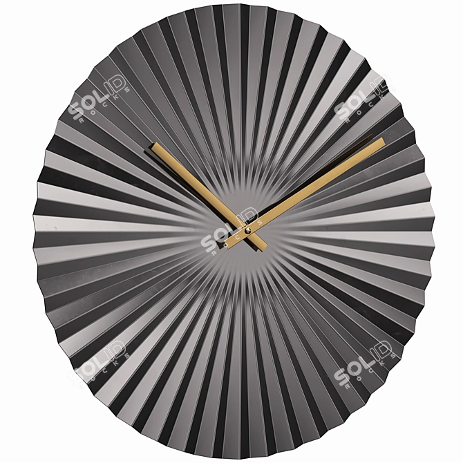 Gunmetal Statement Fan Wall Clock 3D model image 1