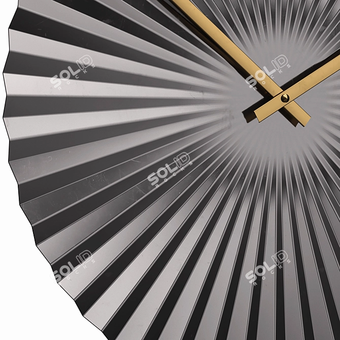 Gunmetal Statement Fan Wall Clock 3D model image 3