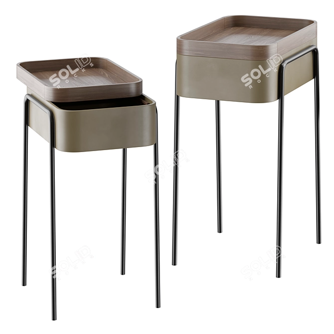 Luxe Lacquered Elephant Wood Table 3D model image 1