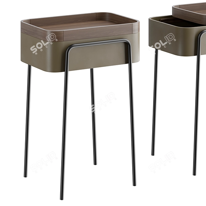 Luxe Lacquered Elephant Wood Table 3D model image 2