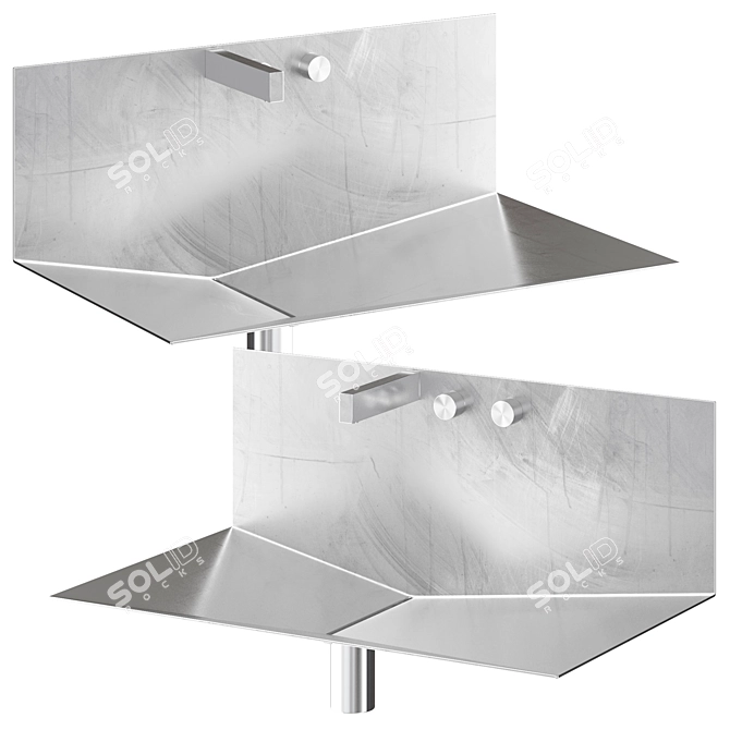 Lavandino Stainless Steel Sink 3D model image 2