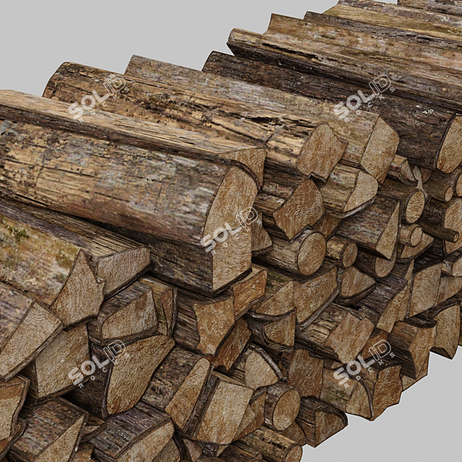 Modern Firewood Decor Pack 3D model image 5