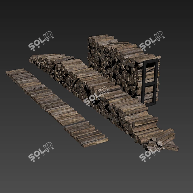 Modern Firewood Decor Pack 3D model image 6