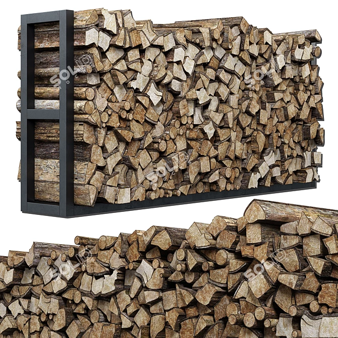 Modern Firewood Decor Pack 3D model image 7