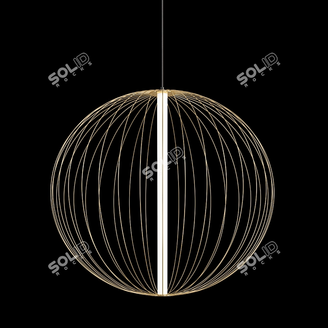 Carbon Core Pendant Light 3D model image 1