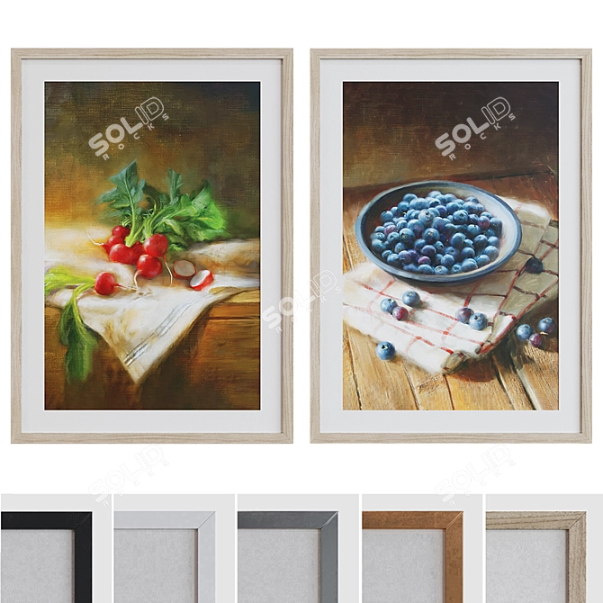 Modern Nature Picture Frame Set 3D model image 1