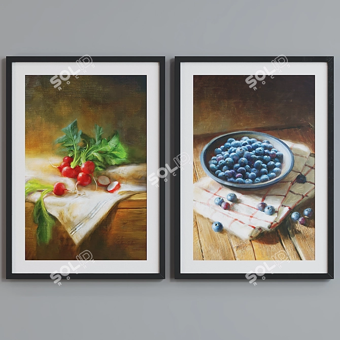 Modern Nature Picture Frame Set 3D model image 2