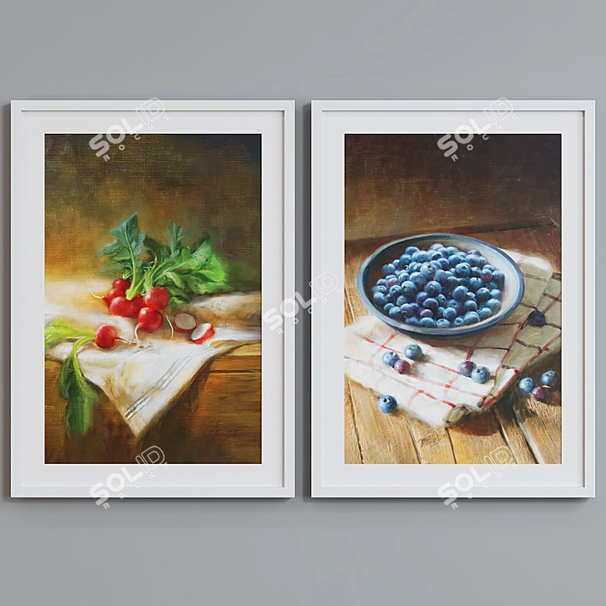 Modern Nature Picture Frame Set 3D model image 3