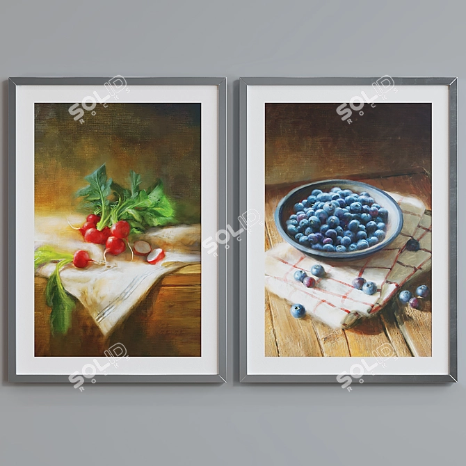 Modern Nature Picture Frame Set 3D model image 5