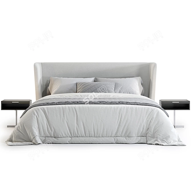 Luxurious Minotti Reeves Bed Model 3D model image 2